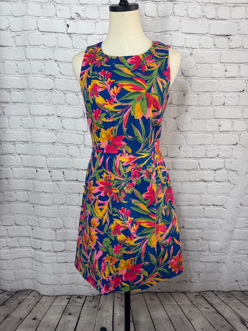 J. Crew Bright Floral Sleeveless 100% Cotton Dress Size 2